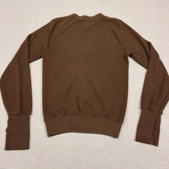 Vtg Sears Kings Road Cardigan Sweater Mens Medium Brown Knit Grandpa Kurt Cobain - Picture 2 of 6